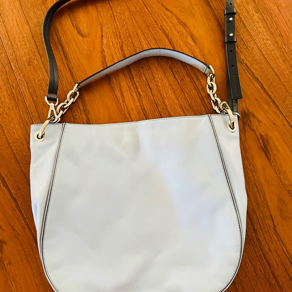 KORS Michael Kors Sky Blue Shoulder Bag with Silver Hardware